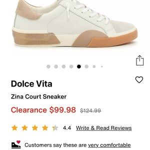 Dolce Vita Zina Sneakers in White and Tan women’s Size 5